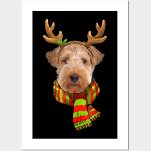 Merry Xmas Wire Fox Terrier Dog Christmas Dog Lover Posters and Art